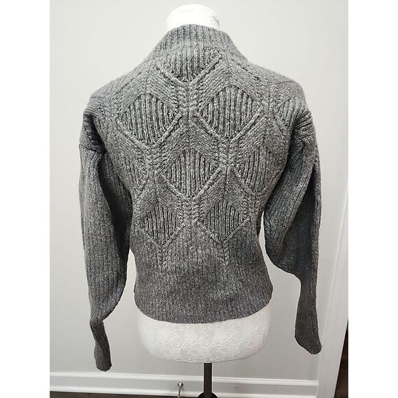 Anthropologie ASTR the Label Puff-Sleeve Turtleneck Knit‎ Sweater Gray Medium - Picture 7 of 10